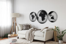 Görseli Galeri görüntüleyiciye yükleyin, Dünya Haritası 3'lü Metal Duvar Dekoru