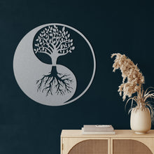 Görseli Galeri görüntüleyiciye yükleyin, Ying Yang Aile Ağacı Metal Duvar Dekoru