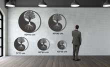 Görseli Galeri görüntüleyiciye yükleyin, Ying Yang Aile Ağacı Metal Duvar Dekoru