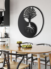 Görseli Galeri görüntüleyiciye yükleyin, Ying Yang Aile Ağacı Metal Duvar Dekoru