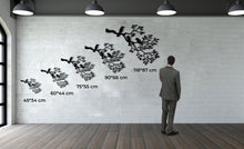 Görseli Galeri görüntüleyiciye yükleyin, Dal ve Kuşlar Metal Duvar Dekoru