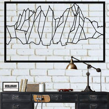 Görseli Galeri görüntüleyiciye yükleyin, Geometrik Çerçeveli Dağ Metal Duvar Dekoru