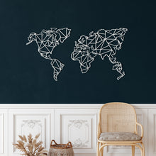 Görseli Galeri görüntüleyiciye yükleyin, Geometrik Dünya Haritası Metal Duvar Dekoru