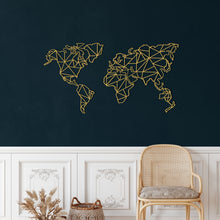 Görseli Galeri görüntüleyiciye yükleyin, Geometrik Dünya Haritası Metal Duvar Dekoru