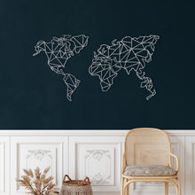 Görseli Galeri görüntüleyiciye yükleyin, Geometrik Dünya Haritası Metal Duvar Dekoru