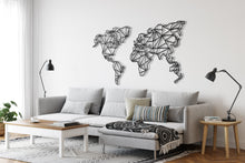 Görseli Galeri görüntüleyiciye yükleyin, Geometrik Dünya Haritası Metal Duvar Dekoru