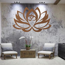 Görseli Galeri görüntüleyiciye yükleyin, Lotus Çiçeği Ve Om Metal Duvar Dekoru
