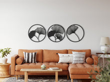 Görseli Galeri görüntüleyiciye yükleyin, Yapraklar 3'lü Set Metal Duvar Dekoru