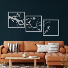 Görseli Galeri görüntüleyiciye yükleyin, Dallar Ve Kuşlar Metal Duvar Dekoru