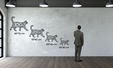 Görseli Galeri görüntüleyiciye yükleyin, Geometrik Kedi Metal Duvar Dekoru