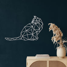Görseli Galeri görüntüleyiciye yükleyin, Geometrik Kedi Metal Duvar Dekoru