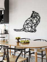 Görseli Galeri görüntüleyiciye yükleyin, Geometrik Kedi Metal Duvar Dekoru