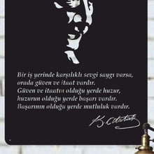 Görseli Galeri görüntüleyiciye yükleyin, Atatürk Metal Duvar Dekoru