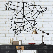 Görseli Galeri görüntüleyiciye yükleyin, Geometrik İspanya Haritası Metal Duvar Dekoru