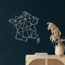 Görseli Galeri görüntüleyiciye yükleyin, Geometrik Fransa Haritası Metal Duvar Dekoru