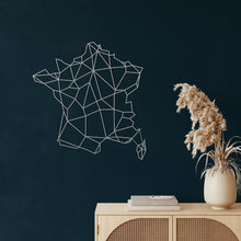 Görseli Galeri görüntüleyiciye yükleyin, Geometrik Fransa Haritası Metal Duvar Dekoru