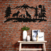 Görseli Galeri görüntüleyiciye yükleyin, Kurt Ailesi Metal Duvar Dekoru