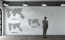 Görseli Galeri görüntüleyiciye yükleyin, Bal Petekli Dünya Haritası Metal Duvar Dekoru