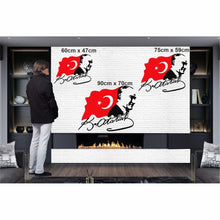 Görseli Galeri görüntüleyiciye yükleyin, Atatürk ve Bayrak Metal Duvar Dekoru