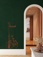 Görseli Galeri görüntüleyiciye yükleyin, Sokak Lambası ve Bisiklet Metal Duvar Dekoru
