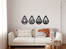 Görseli Galeri görüntüleyiciye yükleyin, 4 Element Damla Metal Duvar Dekoru
