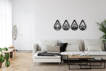 Görseli Galeri görüntüleyiciye yükleyin, 4 Element Damla Metal Duvar Dekoru