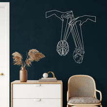 Görseli Galeri görüntüleyiciye yükleyin, Beyin ve Kalp Metal Duvar Dekoru