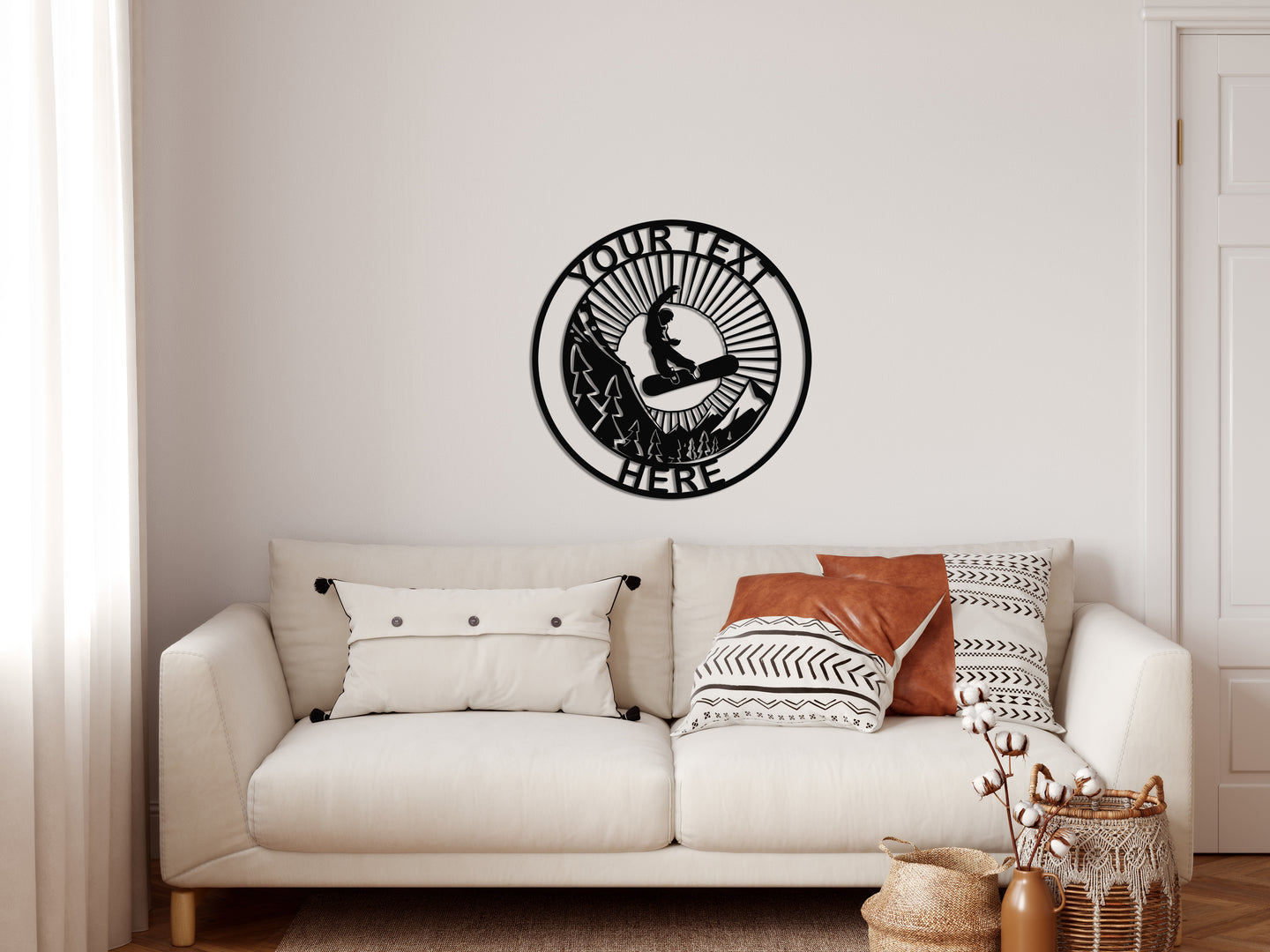 Kayakçı Monogram Metal Duvar Dekoru