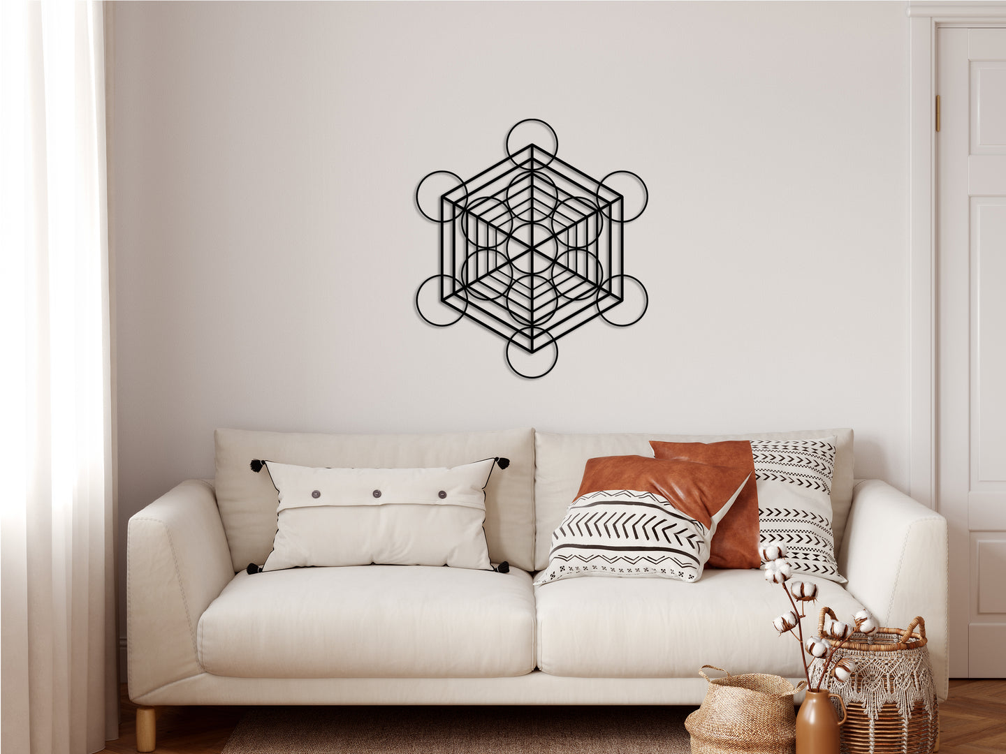 Metatron Küp Metal Duvar Dekoru