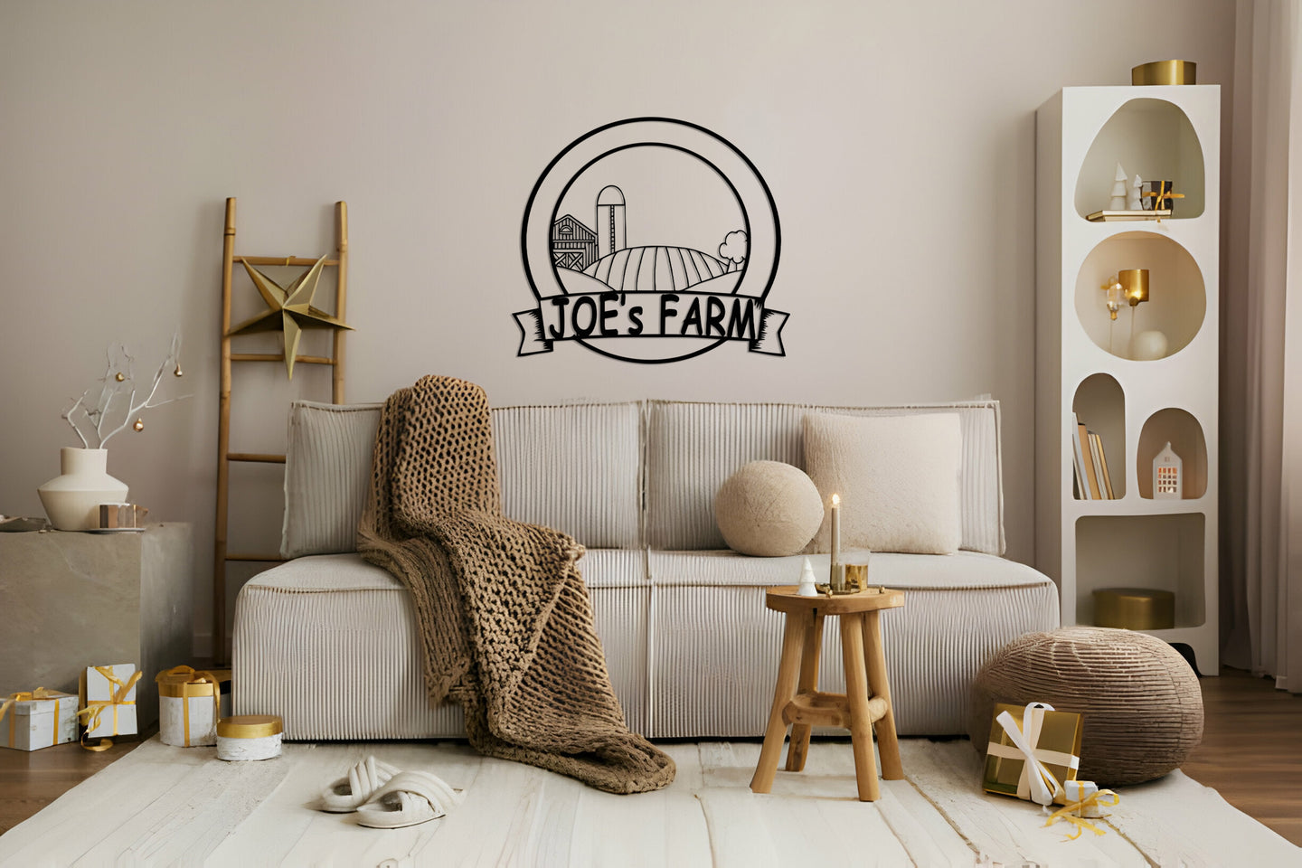 Monogram Çiftlik Metal Duvar Dekoru
