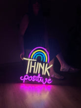 Görseli Galeri görüntüleyiciye yükleyin, Think Positive Neon Metal Tabela
