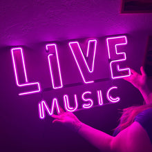 Görseli Galeri görüntüleyiciye yükleyin, Live Music Neon Tabela
