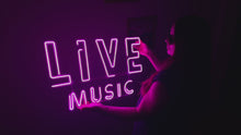 Videoyu Galeri görüntüleyiciye yükleyin ve burada izleyin, Live Music Neon Tabela
