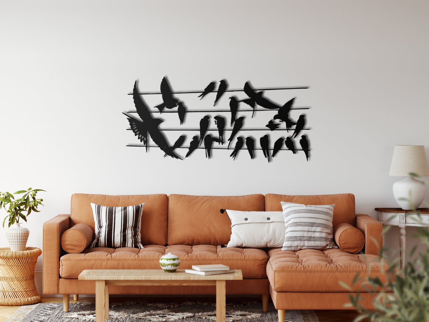 Kuşlar Metal Duvar Dekoru