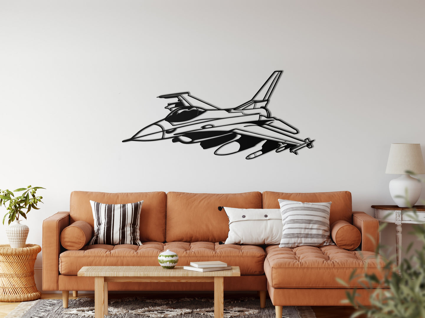 Jet Savaş Uçağı  Metal Duvar Dekoru