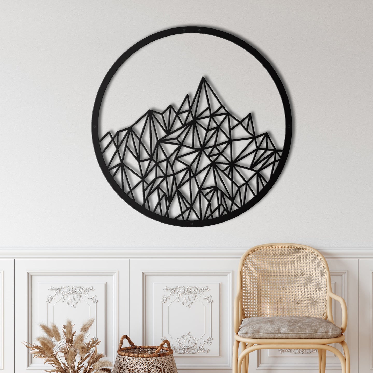Geometrik Dağ Metal Duvar Dekoru