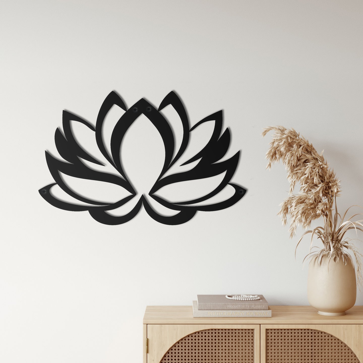 Lotus Çiçeği Metal Duvar Dekoru