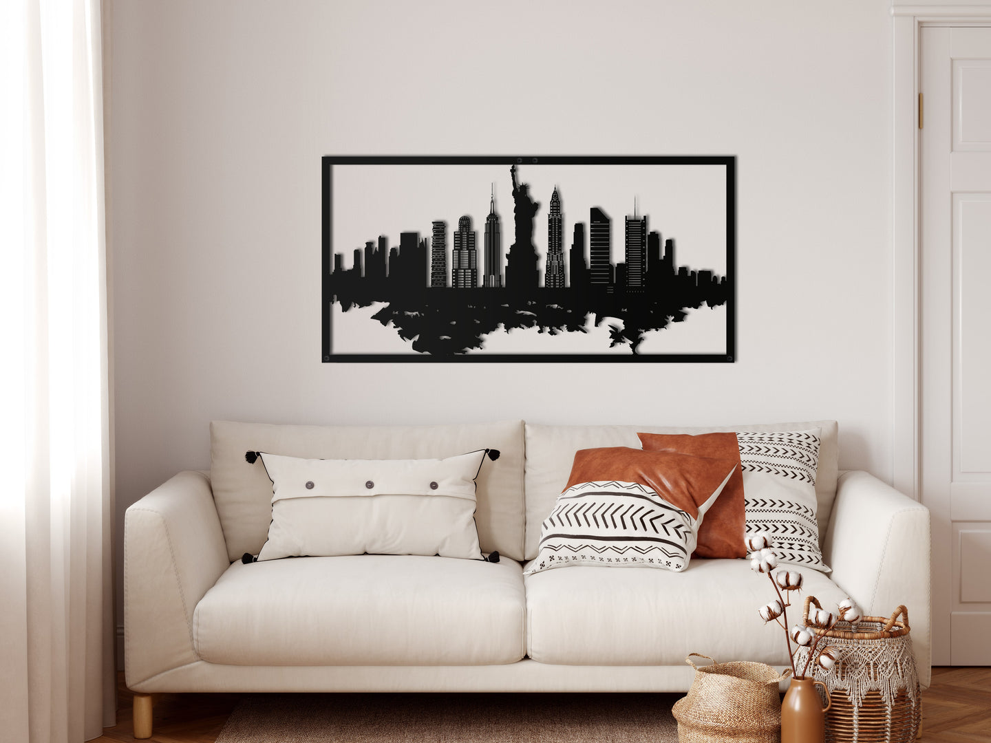 New York Manzarası Metal Duvar Dekoru