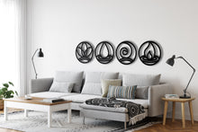 Görseli Galeri görüntüleyiciye yükleyin, 4 Element Metal Duvar Dekoru
