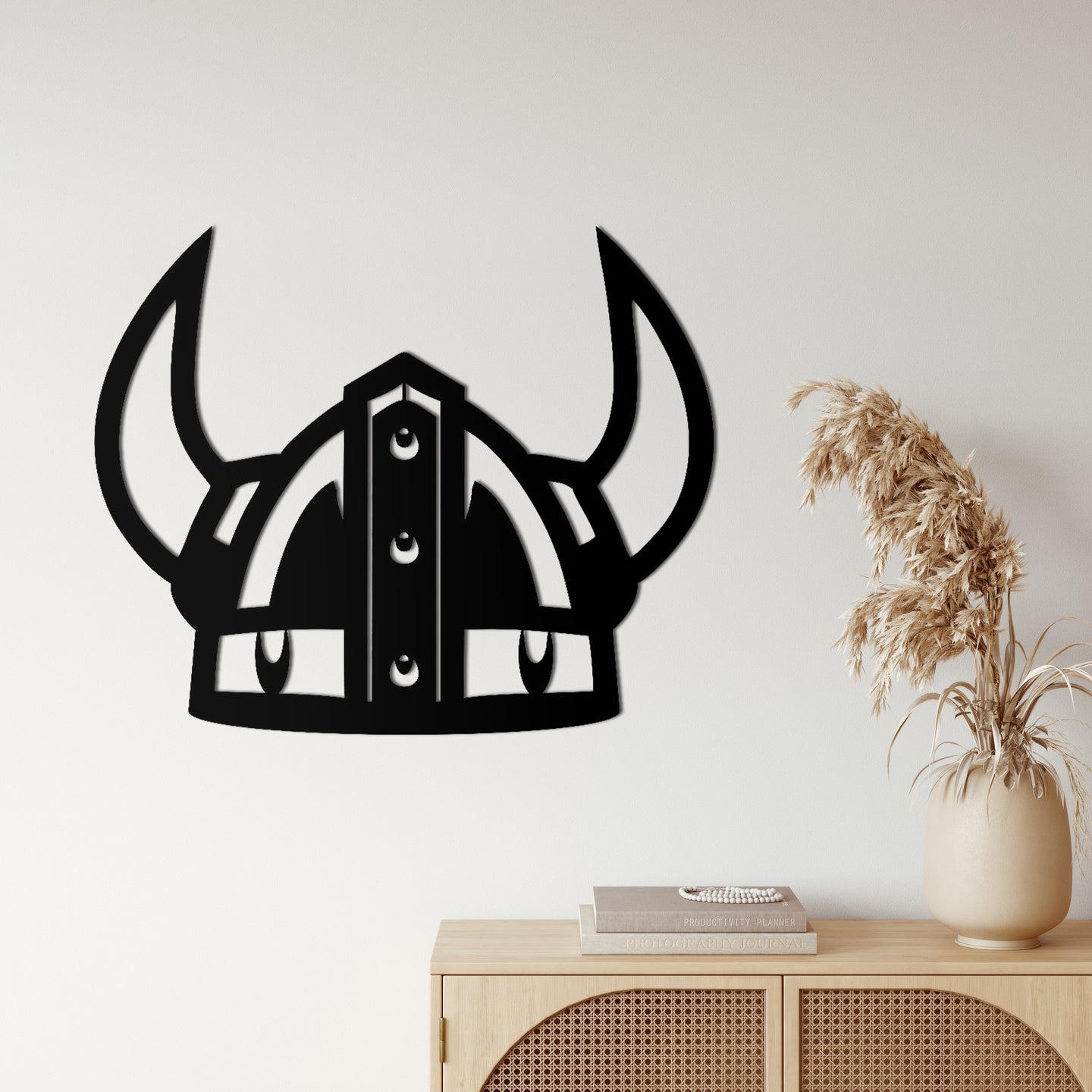 Viking Helmet Metal Duvar Dekoru
