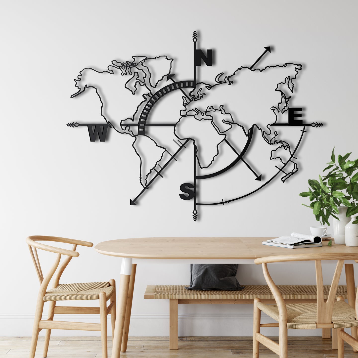 Dünya Haritası Metal Duvar Dekoru
