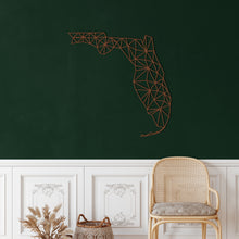 Görseli Galeri görüntüleyiciye yükleyin, Geometrik Florida Haritası Metal Duvar Dekoru
