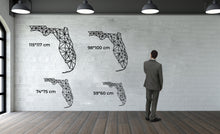 Görseli Galeri görüntüleyiciye yükleyin, Geometrik Florida Haritası Metal Duvar Dekoru
