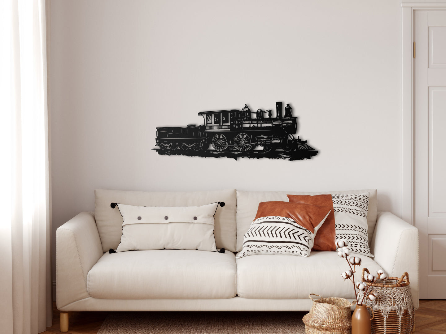 Kara Tren Metal Duvar Dekoru