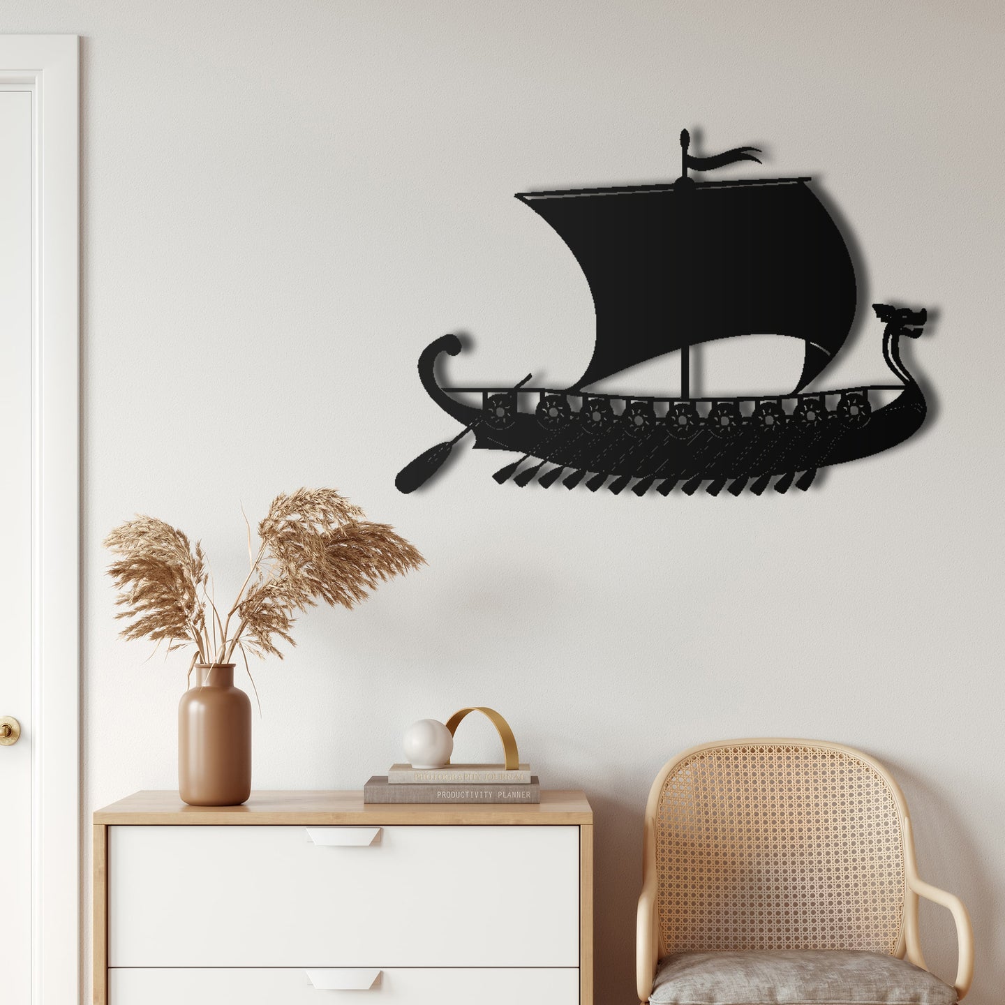 Viking Gemisi Metal Duvar Dekoru