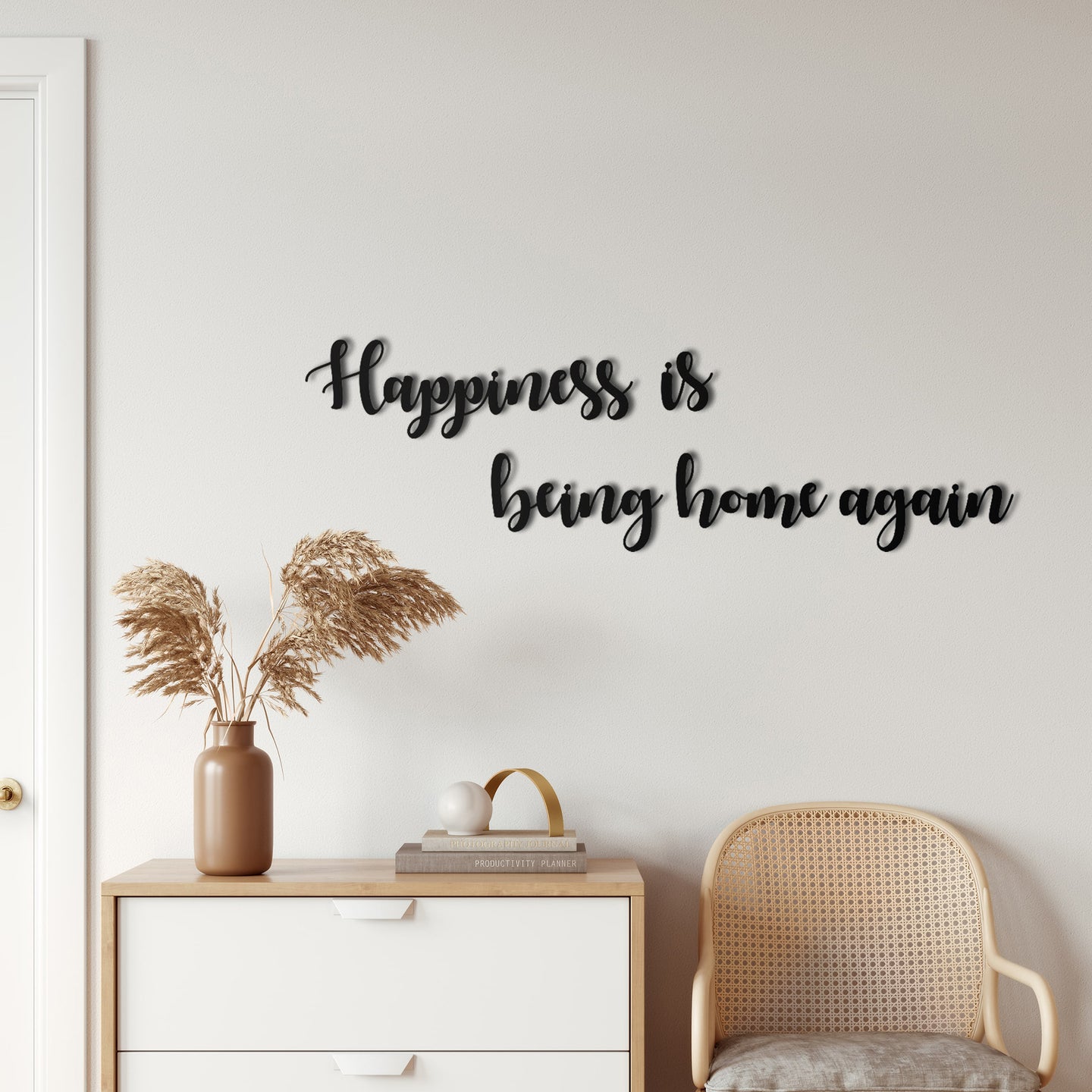 Happiness Metal Duvar Dekoru