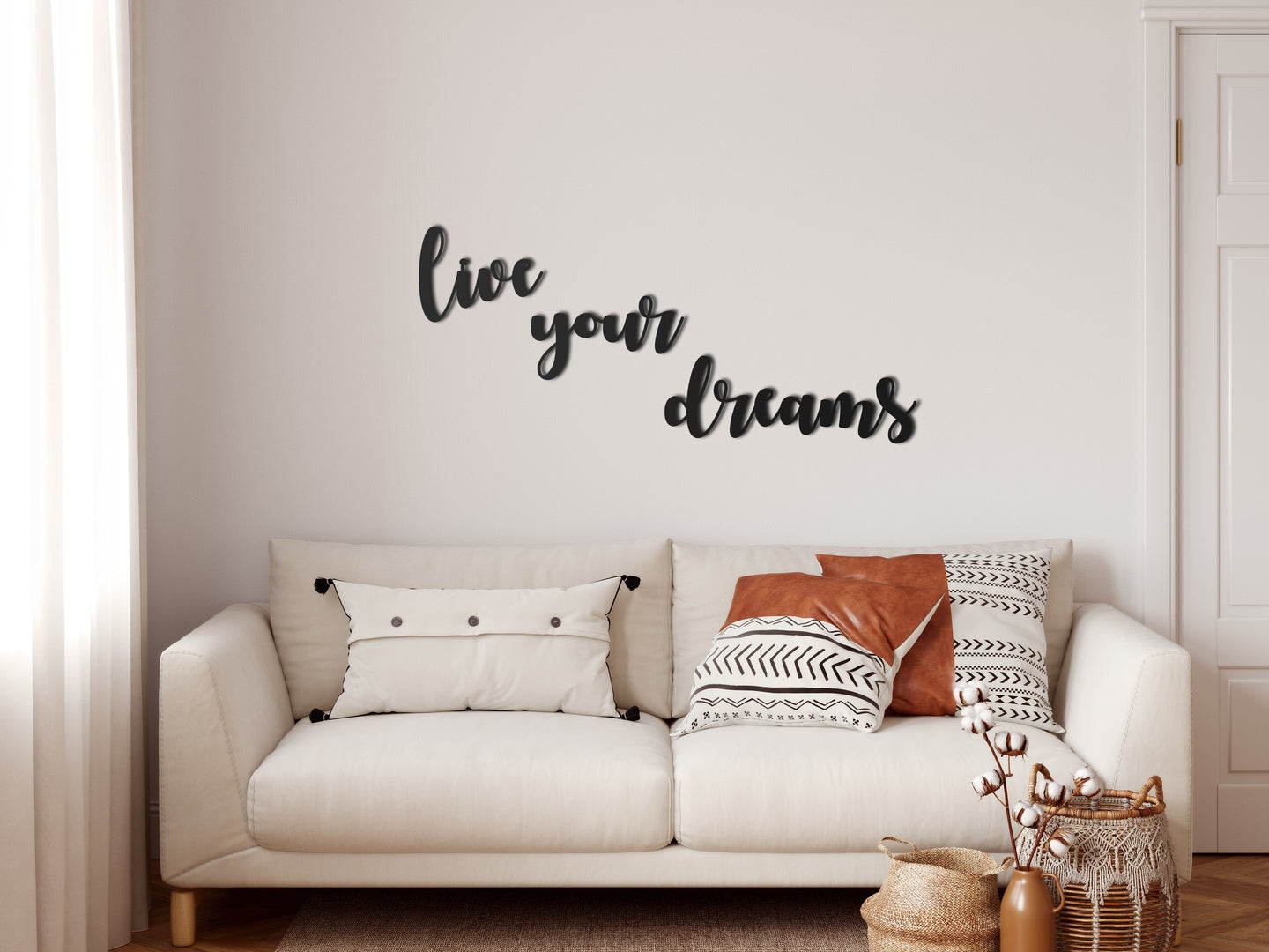 Live Your Dreams Metal Duvar Dekoru