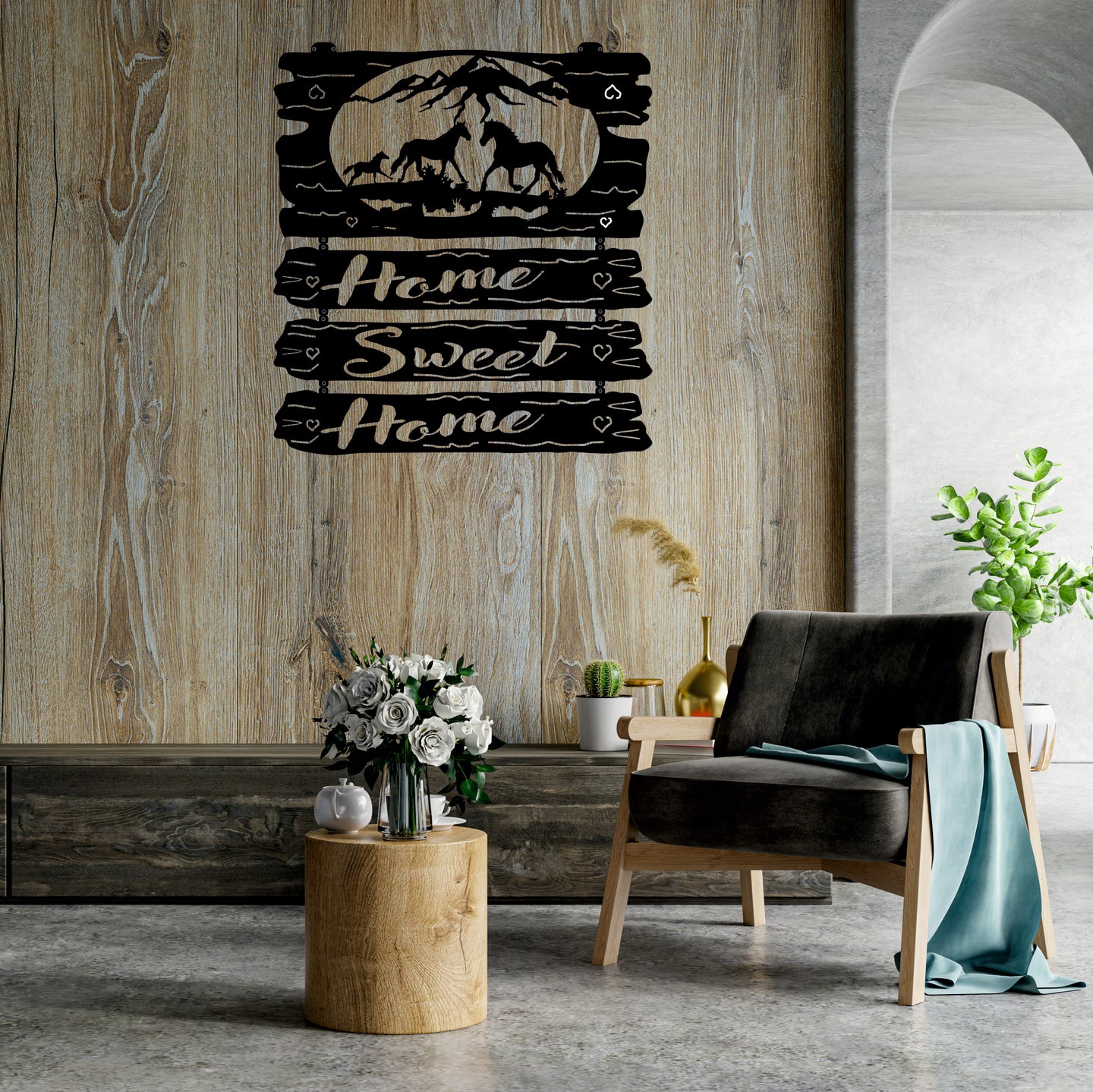 Home Sweet Home At Metal Duvar Dekoru