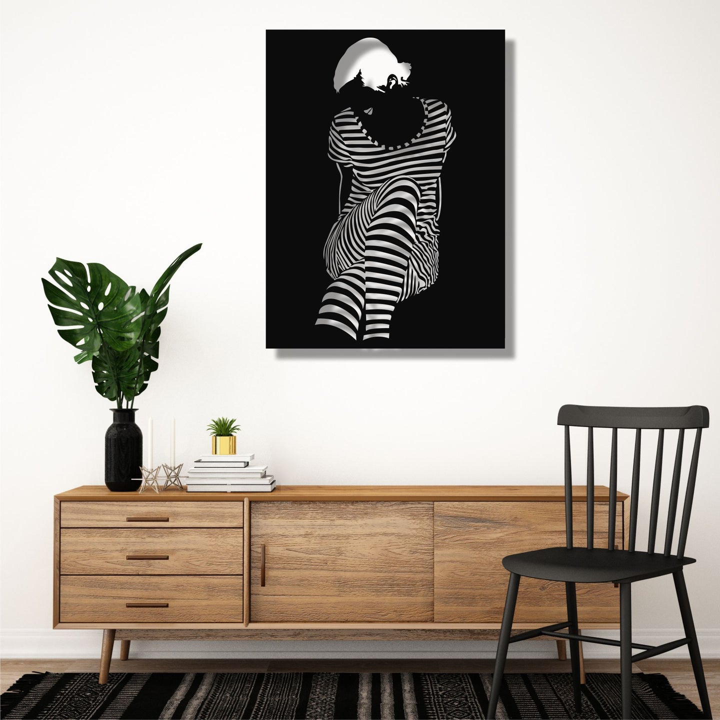 Zebra Kadın Metal Duvar Dekoru